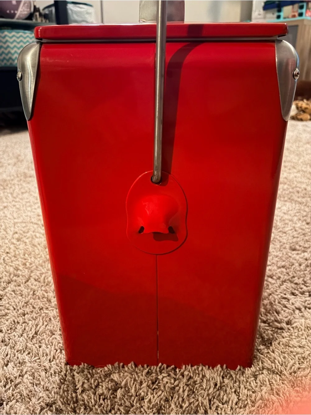 Vintage Red Metal Cooler - Smooth Ambler Logo